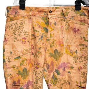 Anthropologie Floral Low Rise, Straight Leg Floral Pants